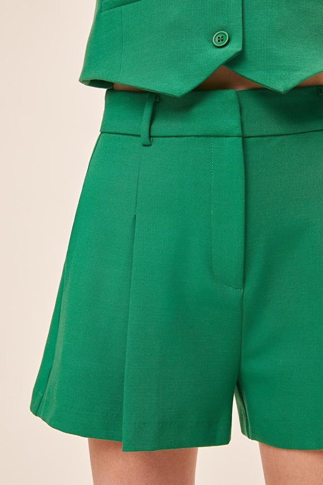 Suncoo Becky Green High Waisted Shorts