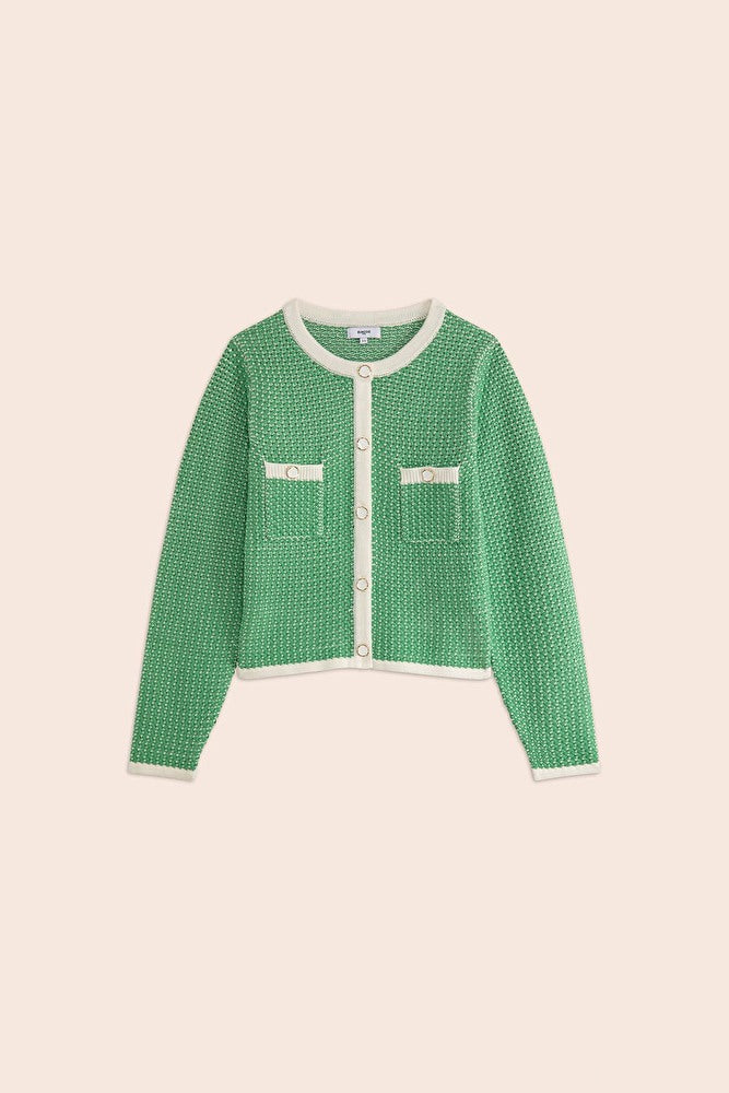 Suncoo Gemary Green Cardigan