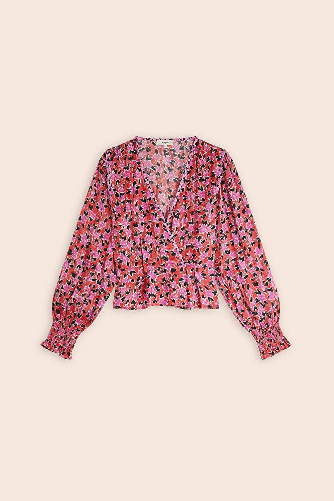 Suncoo Lain Red Floral Blouse