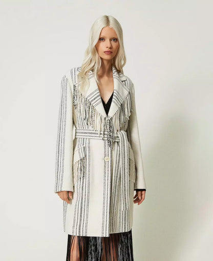 Twinset Wool Knit Trench Coat