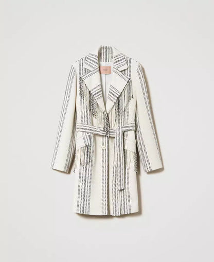 Twinset Wool Knit Trench Coat