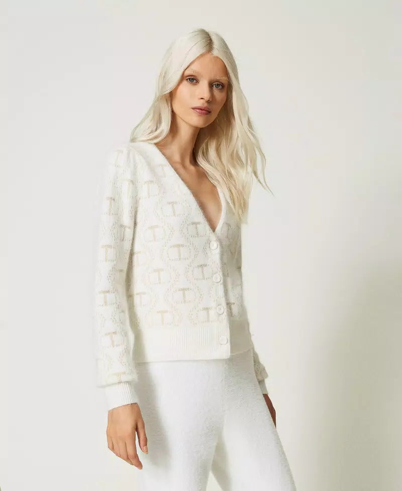 Twinset Angora and Lurex Cardigan