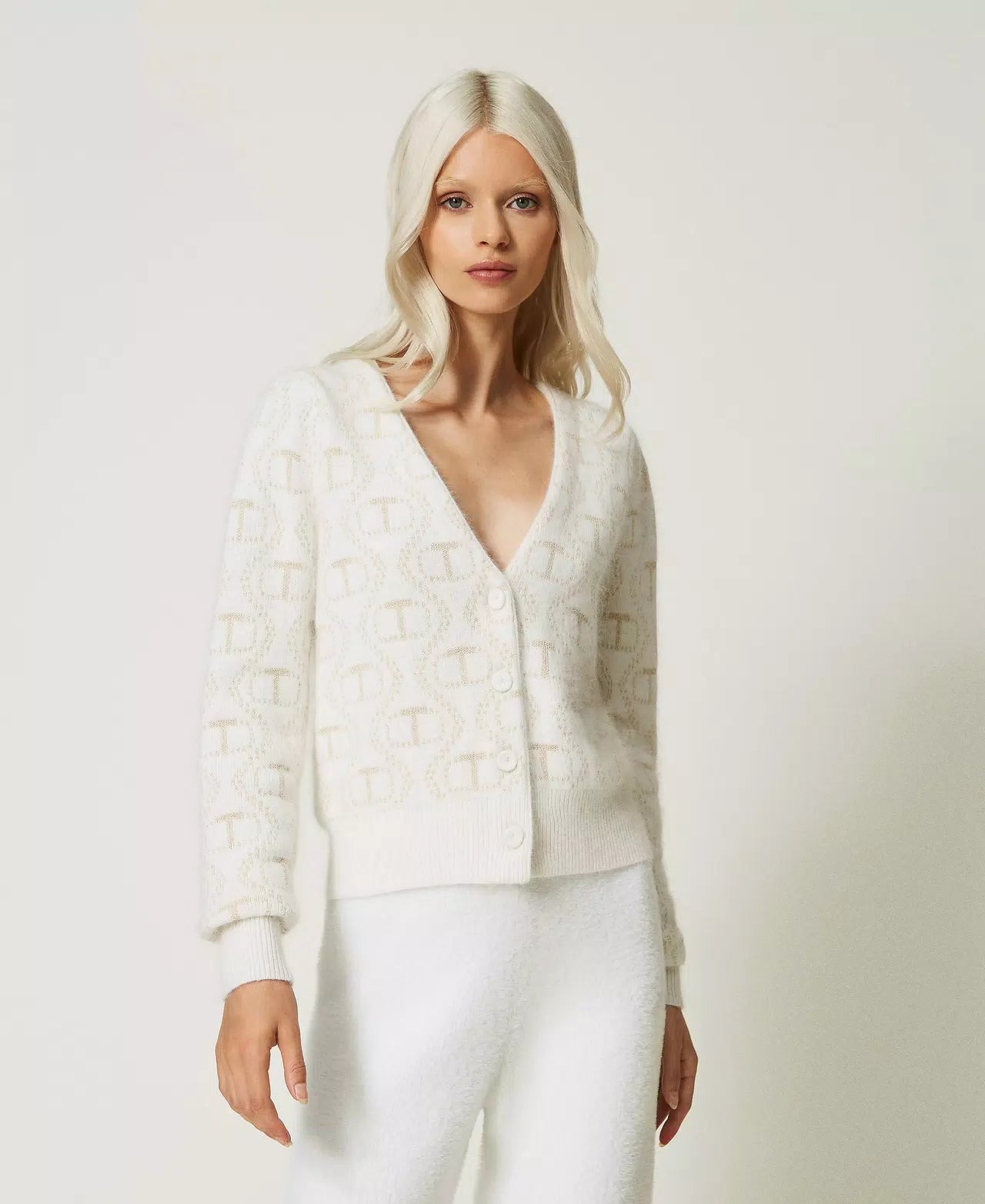 Twinset Angora and Lurex Cardigan