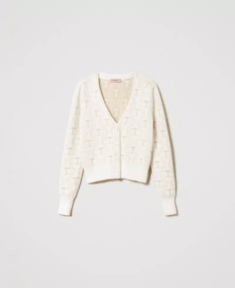 Twinset Angora and Lurex Cardigan