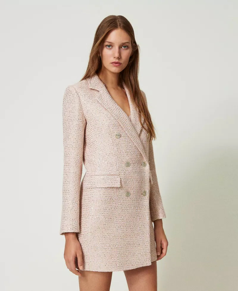 Twinset Pink Bouclé Coat