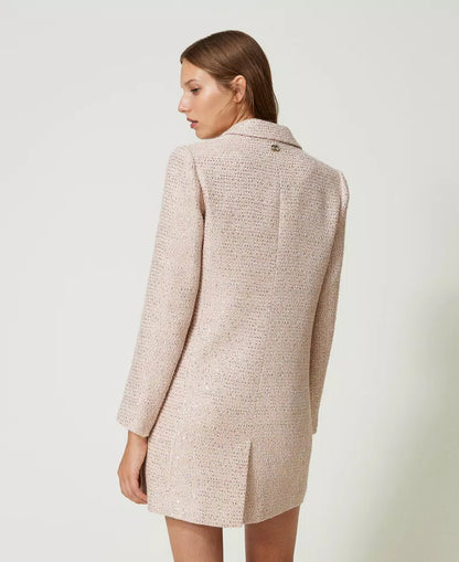 Twinset Pink Bouclé Coat