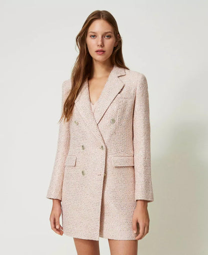 Twinset Pink Bouclé Coat