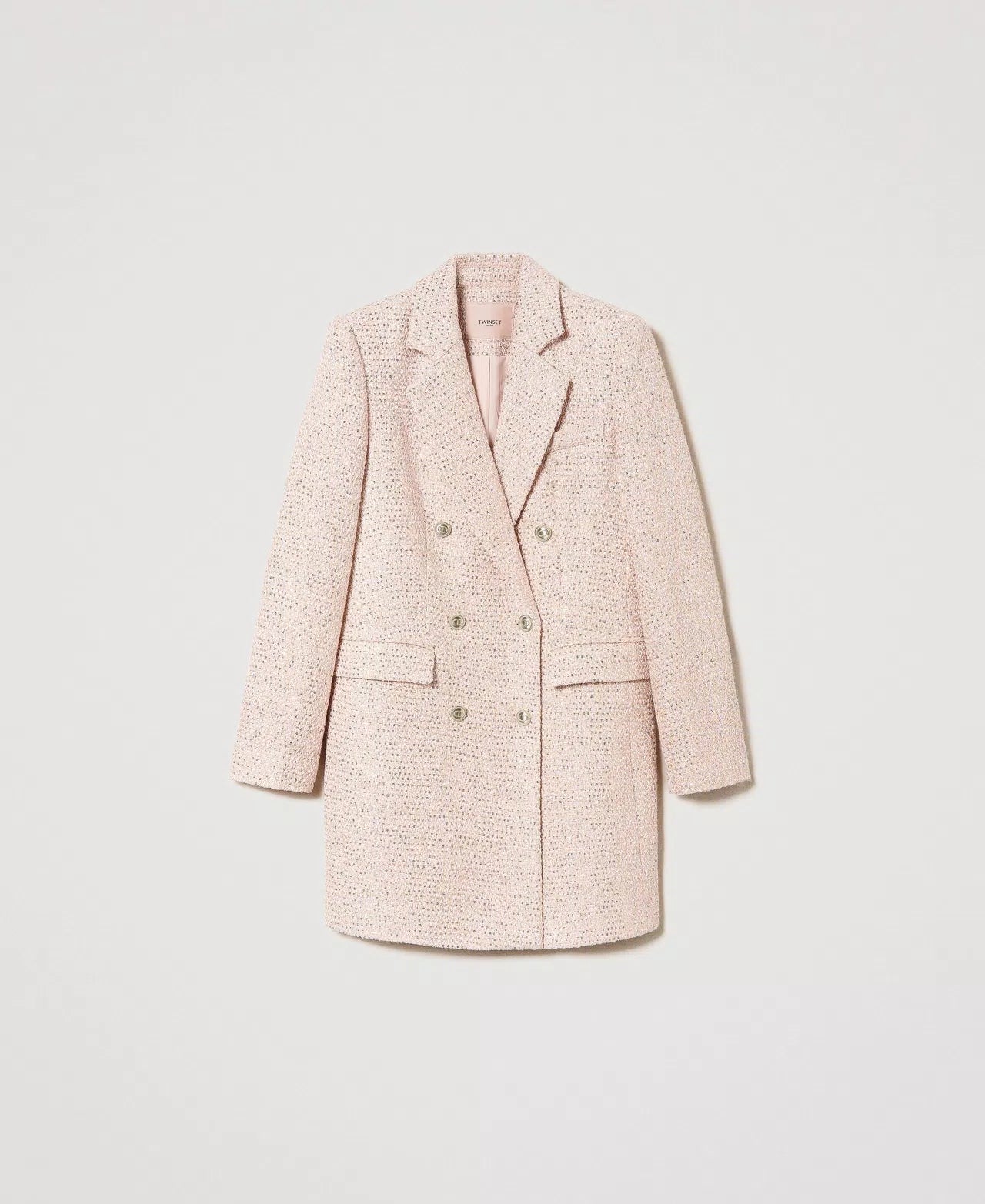 Twinset Pink Bouclé Coat