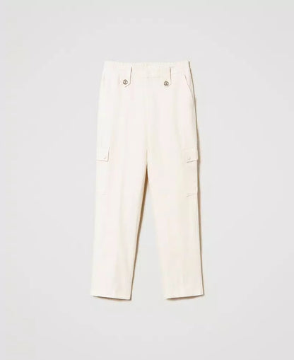 Twinset Linen Cargo Trousers