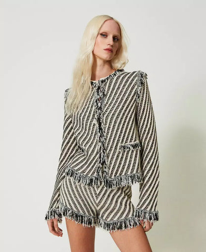 Twinset Jacquard Striped Cardigan