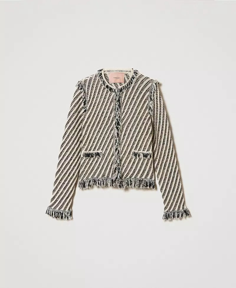 Twinset Jacquard Striped Cardigan