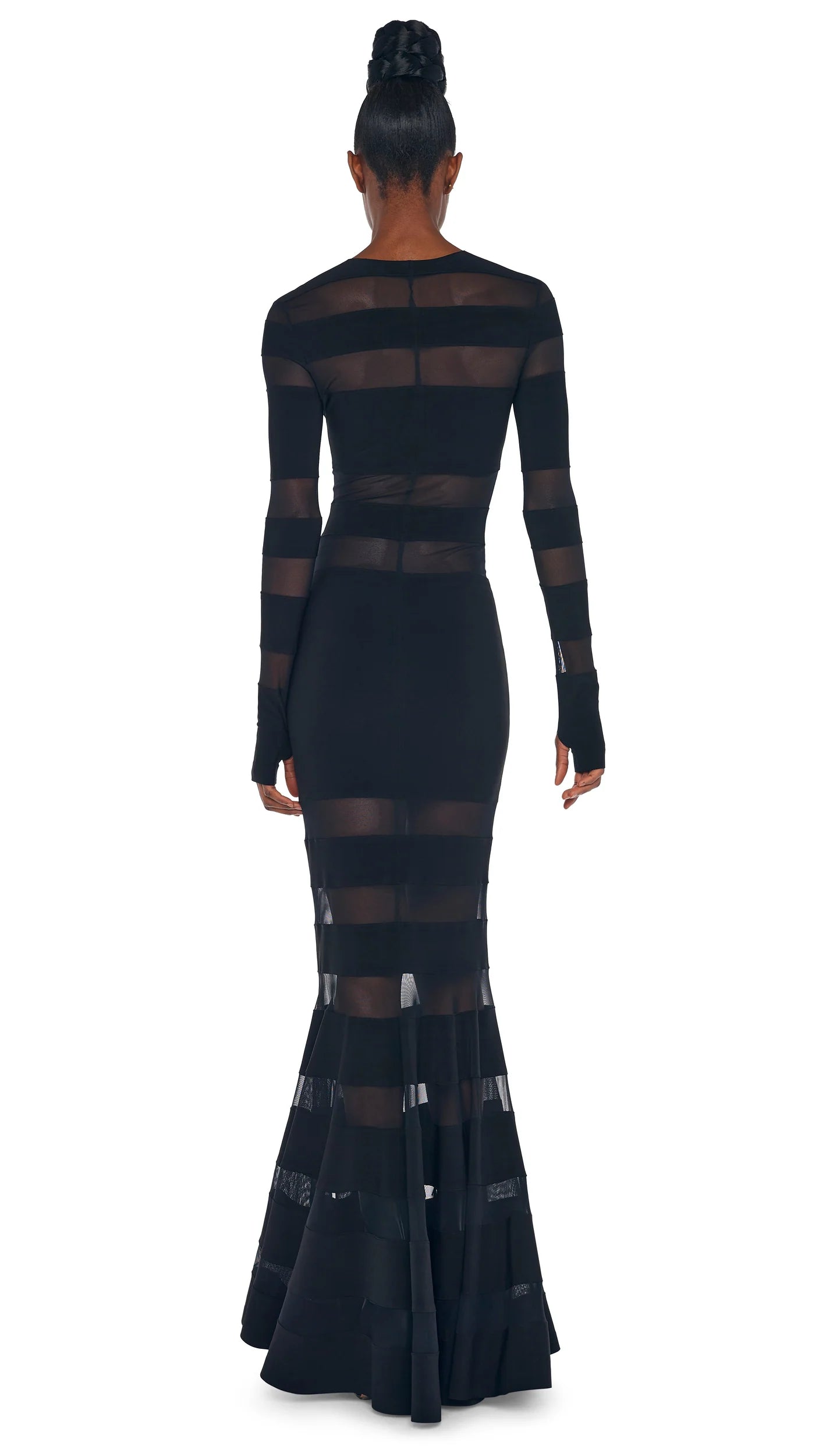 Norma Kamali Mesh Mermaid Gown Black