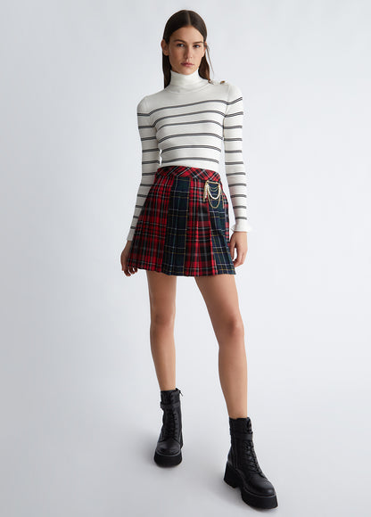 Liu Jo Check Pleated Miniskirt