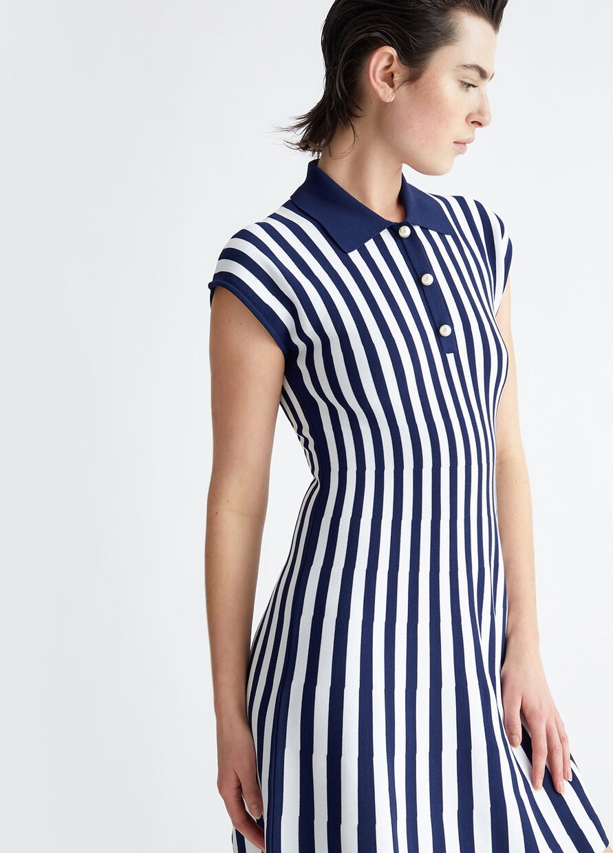 Liu Jo Navy Striped Knit Dress