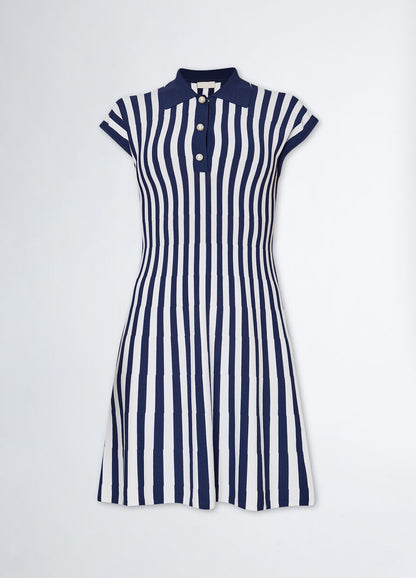 Liu Jo Navy Striped Knit Dress