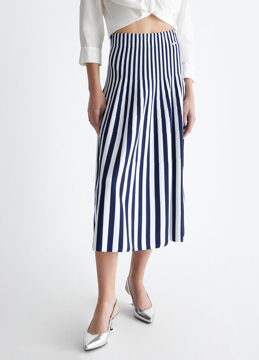 Liu Jo Navy Striped Knit Skirt