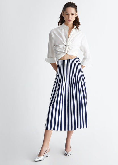 Liu Jo Navy Striped Knit Skirt