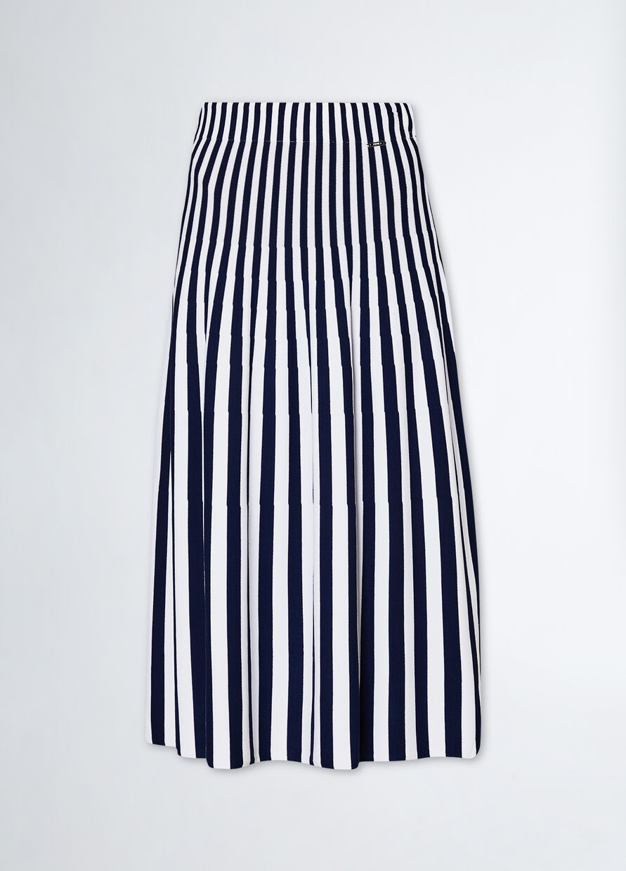 Liu Jo Navy Striped Knit Skirt