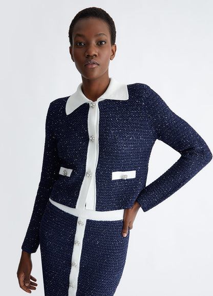 Liu Jo Navy Bouclé Jacket