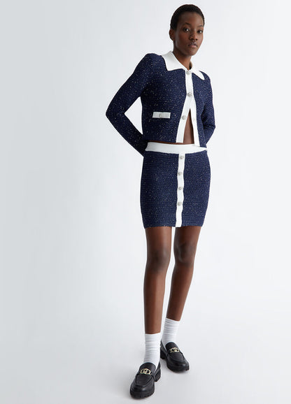 Liu Jo Navy Bouclé Jacket