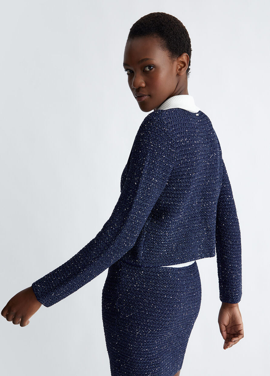 Liu Jo Navy Bouclé Jacket