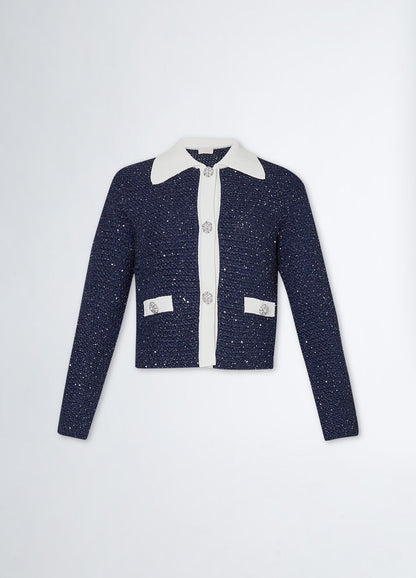 Liu Jo Navy Bouclé Jacket