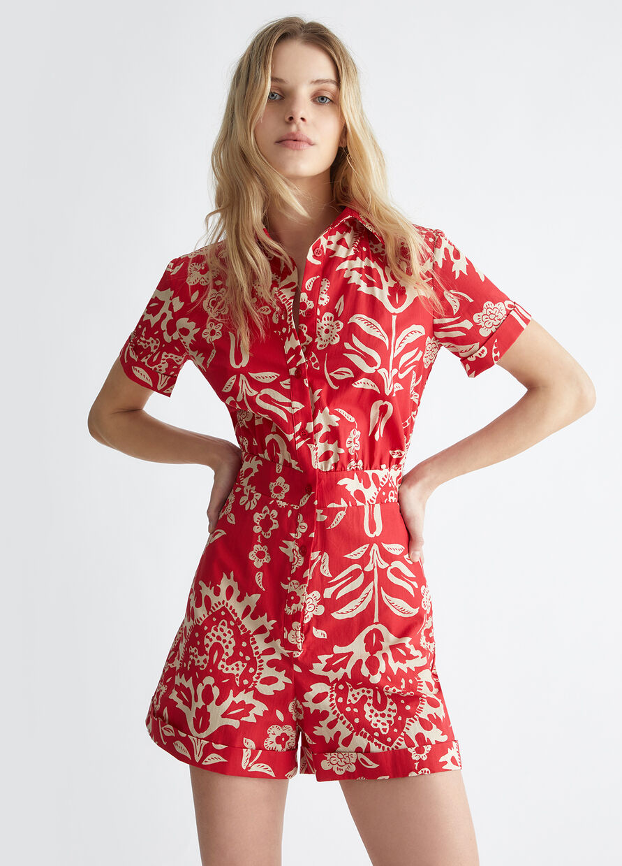 Liu Jo Red Floral Playsuit