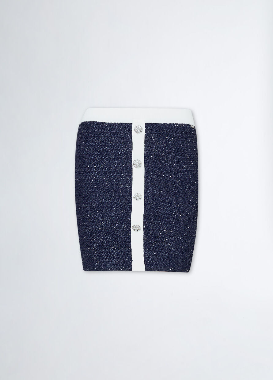 Liu Jo Navy Bouclé Mini Skirt