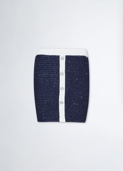 Liu Jo Navy Bouclé Mini Skirt