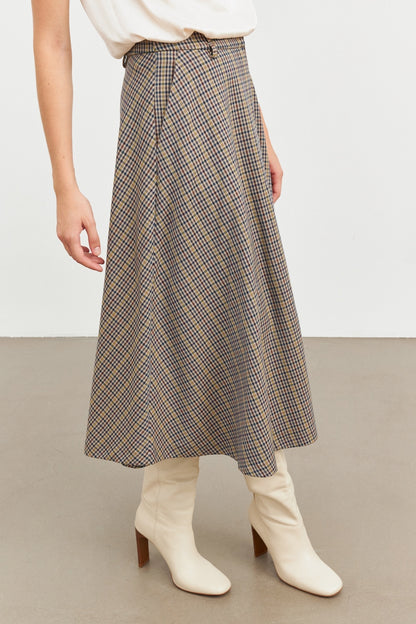 Setre Plaid Skirt Beige