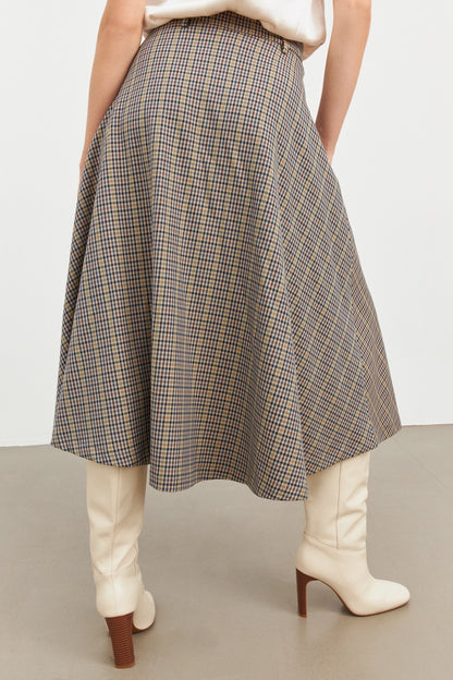 Setre Plaid Skirt Beige