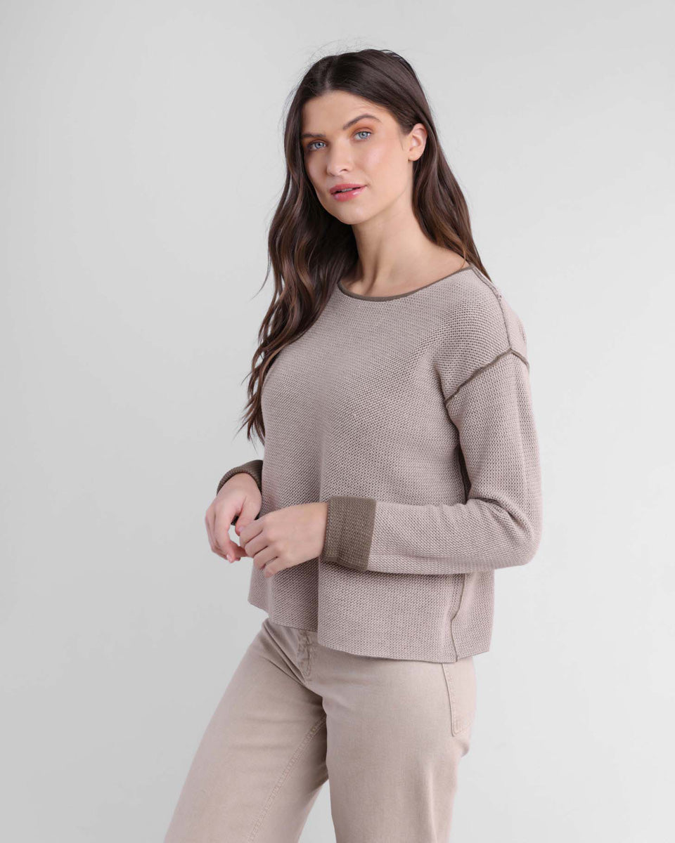 Alashan Plaited Reversible Pullover Artichoke