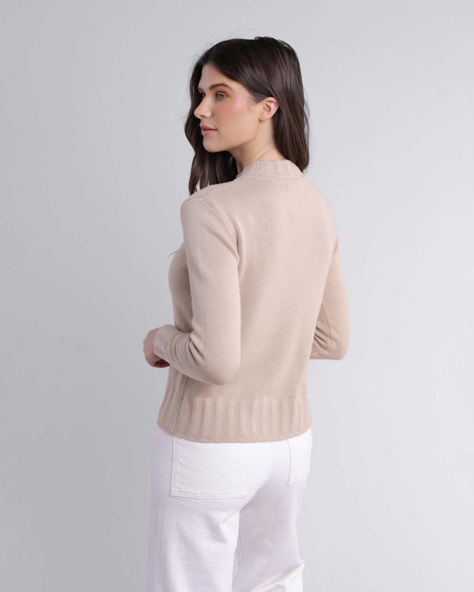 Alashan Halle Garter Stitch Mock Sweater Palomino