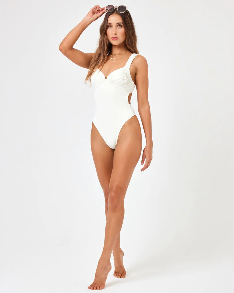 L Space Halsey White Swimsuit