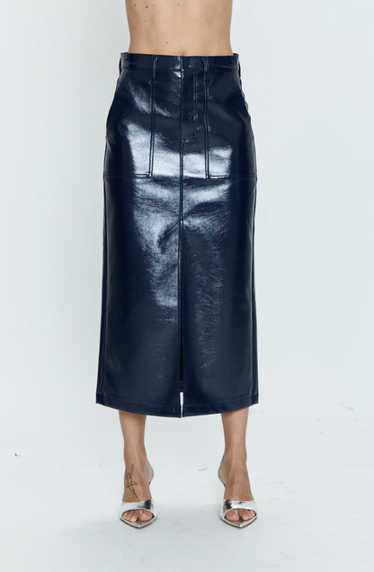 Pistola - Navy Sky Vinyl Skirt