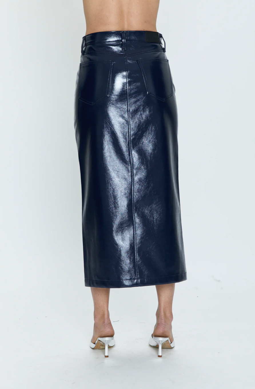 Pistola - Navy Sky Vinyl Skirt