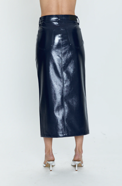 Pistola - Navy Sky Vinyl Skirt