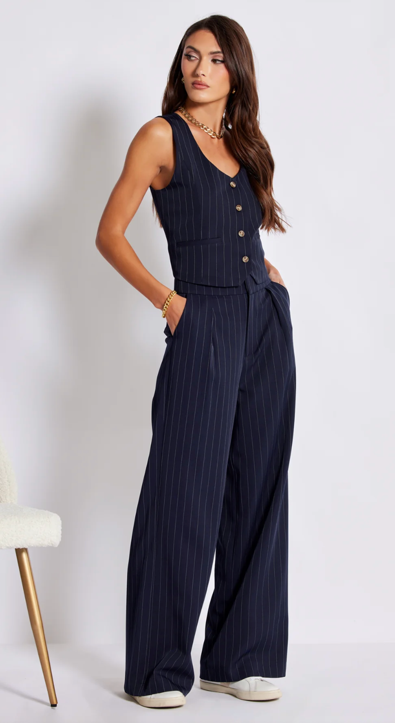 Bishop + Young - Sorrento Pant Navy Stripe