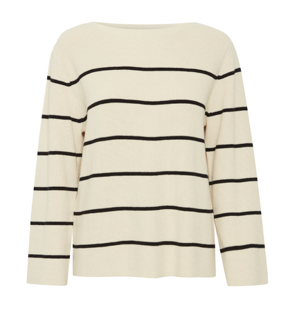 ICHI - Almond Striped Sweater