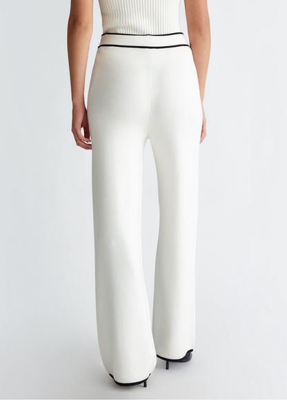 Silk-blend knit trousers