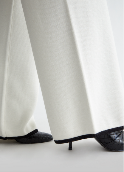 Silk-blend knit trousers