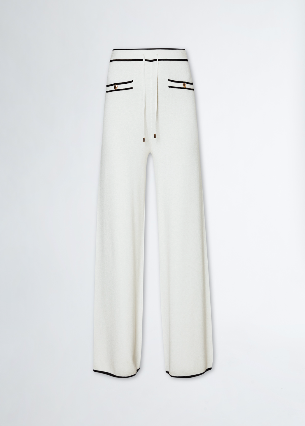 Silk-blend knit trousers