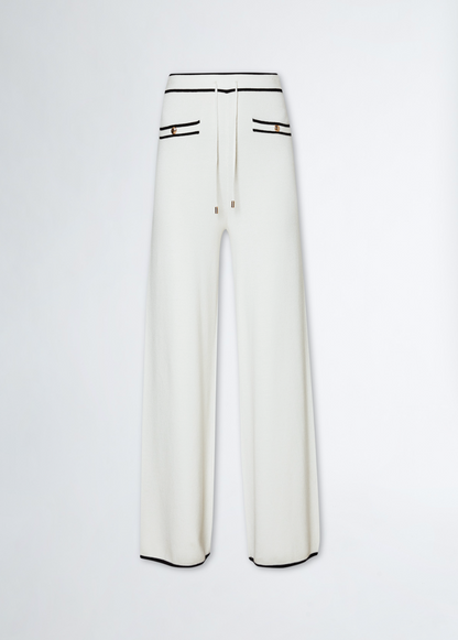 Silk-blend knit trousers