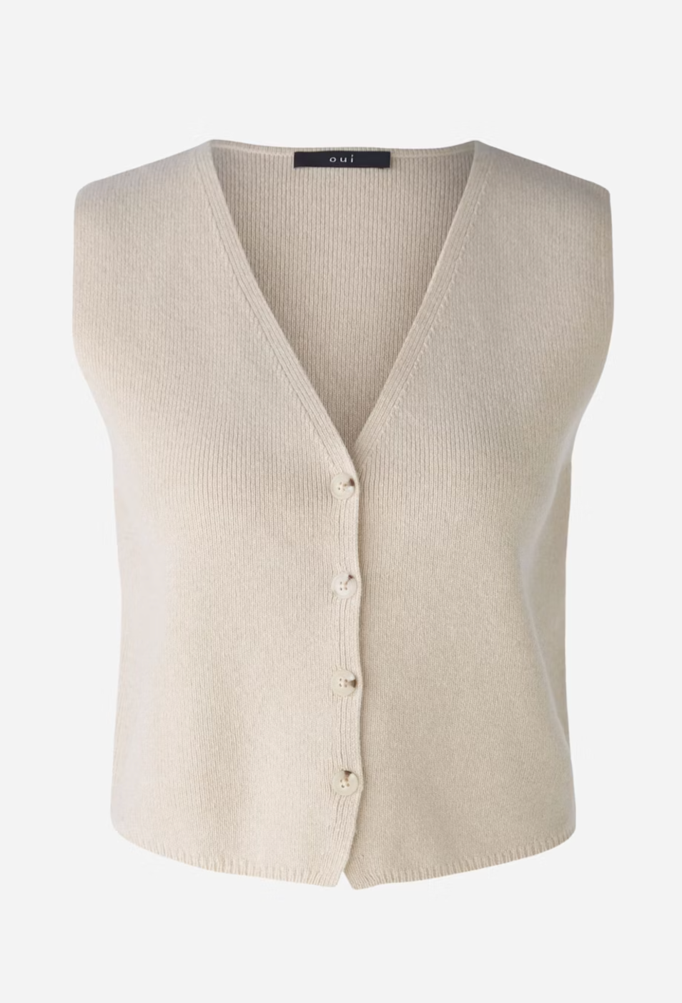 Knitted Waistcoat Light Beige - OUI