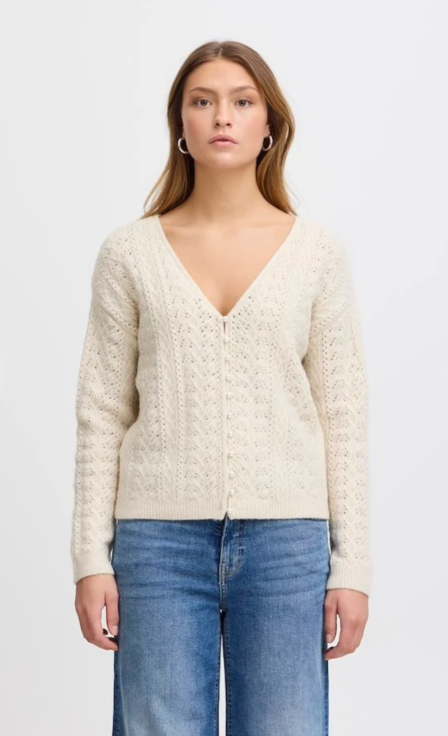 Almond Pearl Cardigan - ICHI