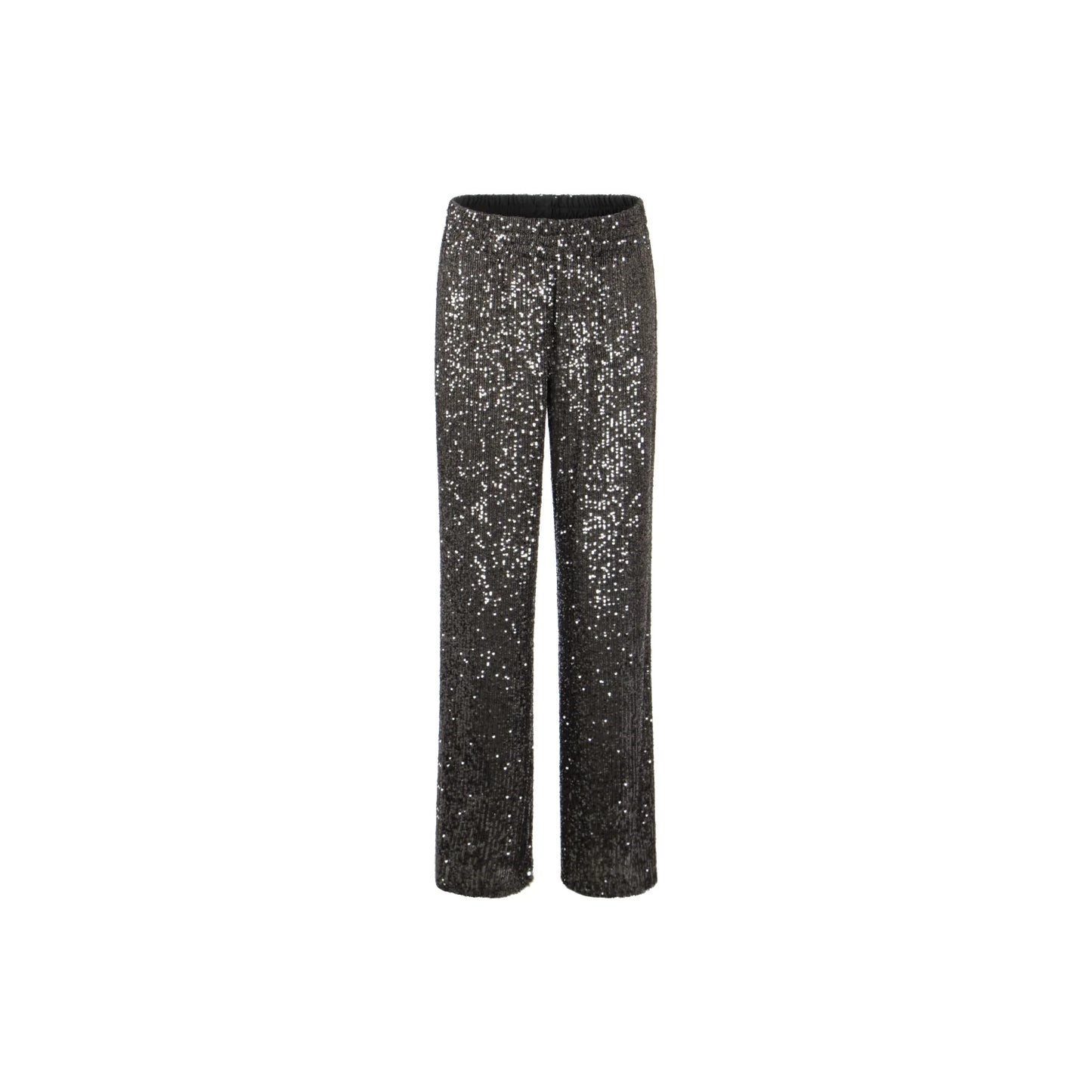 Seductive Grey Sequins Straight Leg Trousers