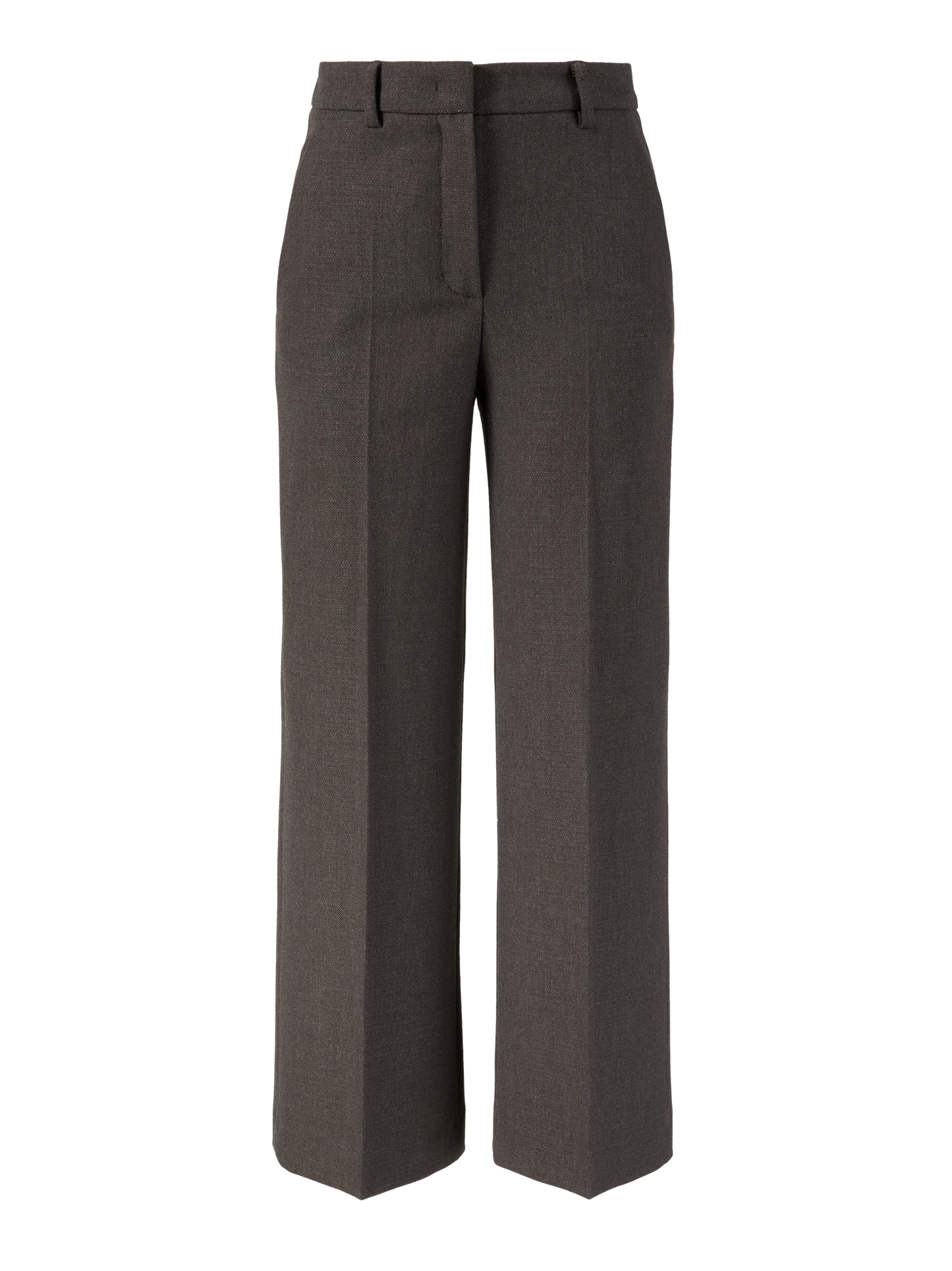 Seductive Straight Leg Brown Wool Trousers