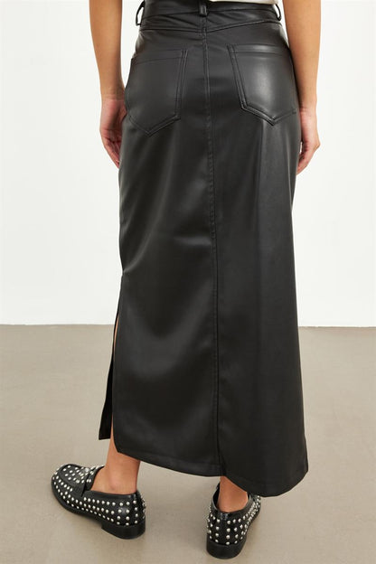 Setre Leather Skirt Black