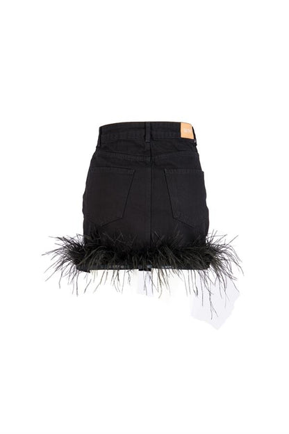 Setre Feather Skirt Black