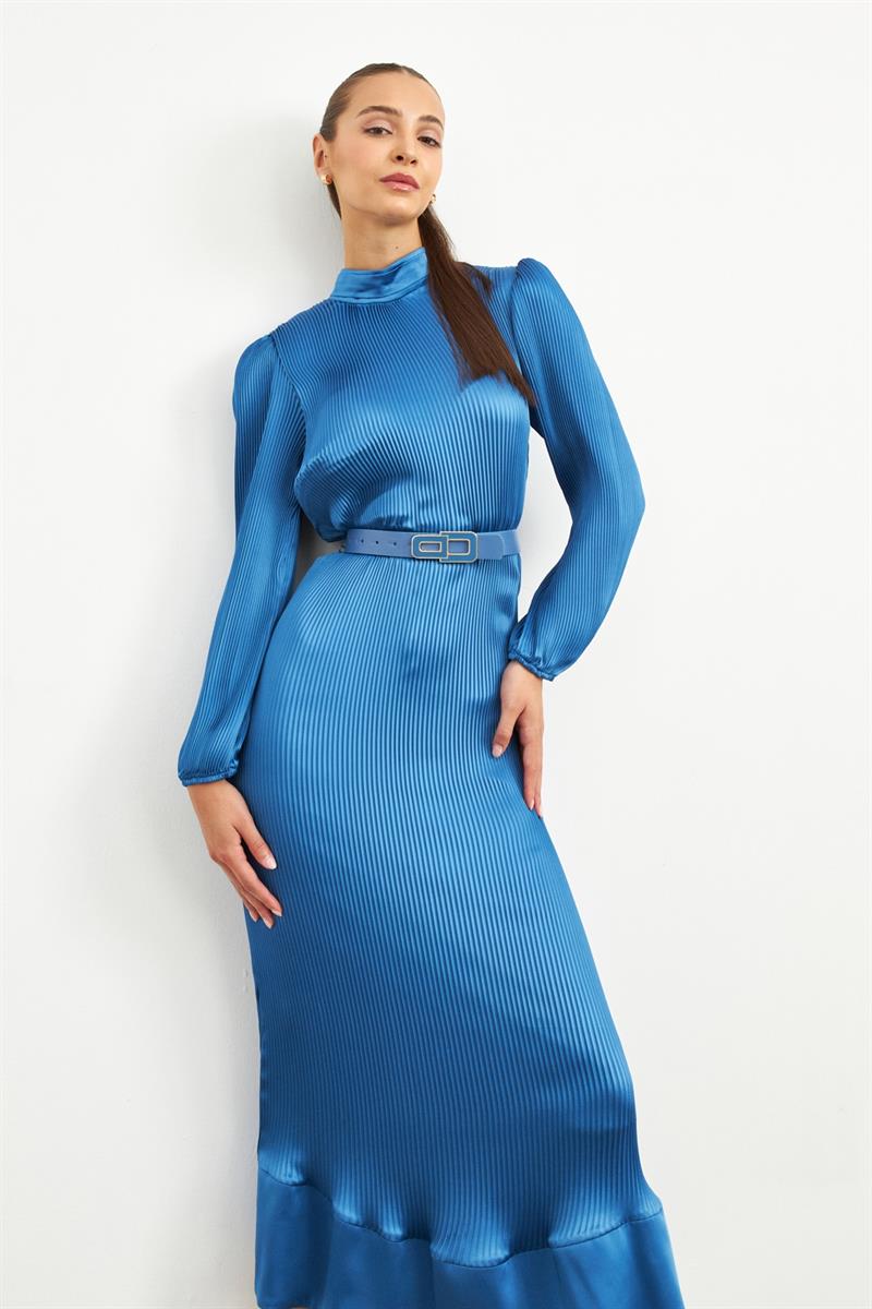 Setre Plisse Dress Blue